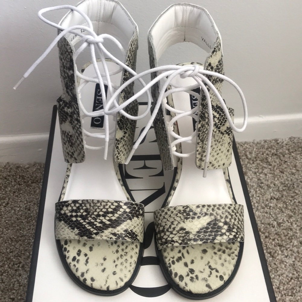 SENSO natural printed snake heeled sandals 8 US - Picture 4 of 5